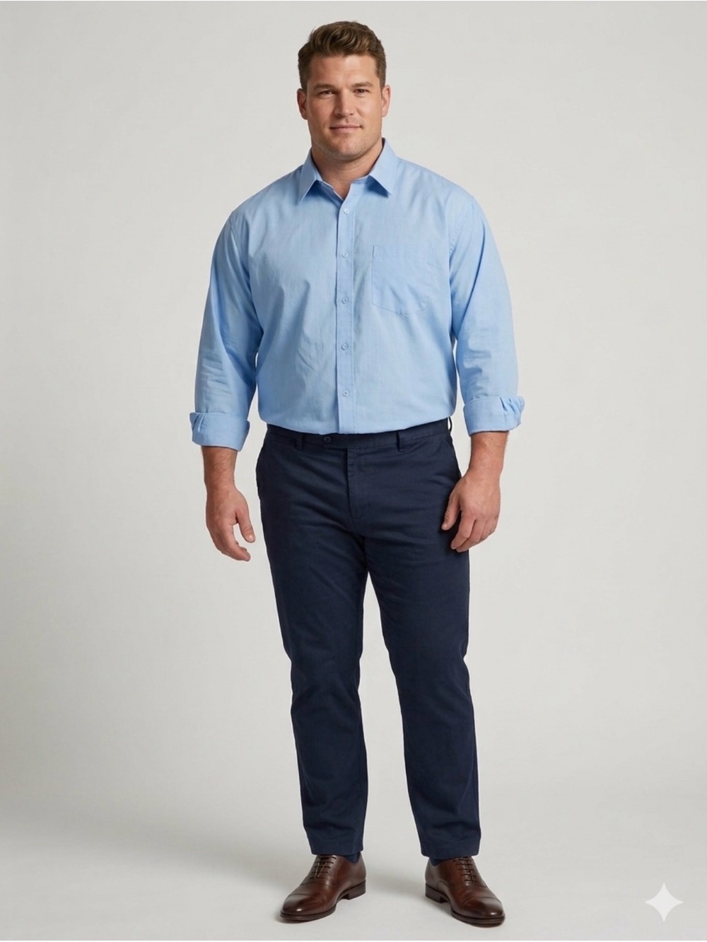 Modena Light Blue Men's Dress Shirt - Classic Long Sleeve
